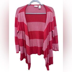 Kim Rogers Pink and White Knit Top